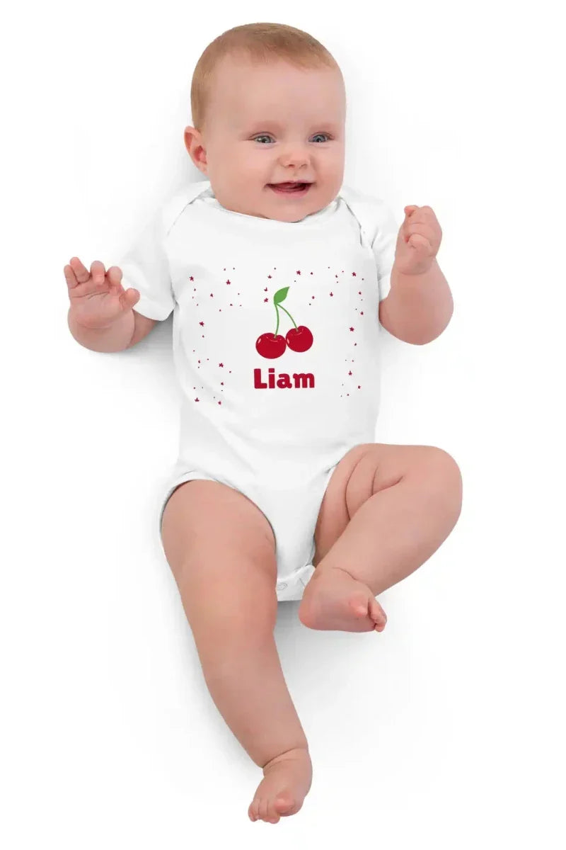 Cherry Personalised Bodysuit in White - Bodysuits