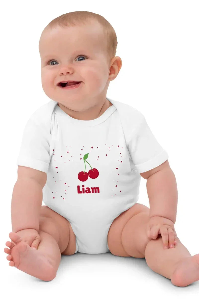 Cherry Personalised Bodysuit in White - Bodysuits