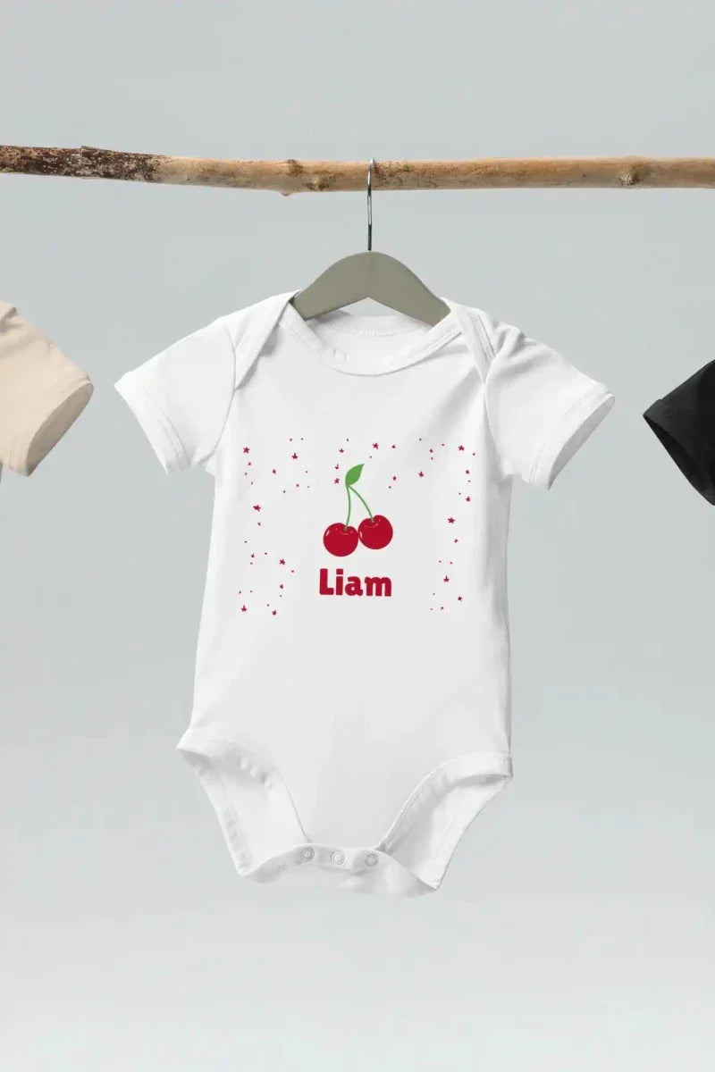 Cherry Personalised Bodysuit in White - Bodysuits