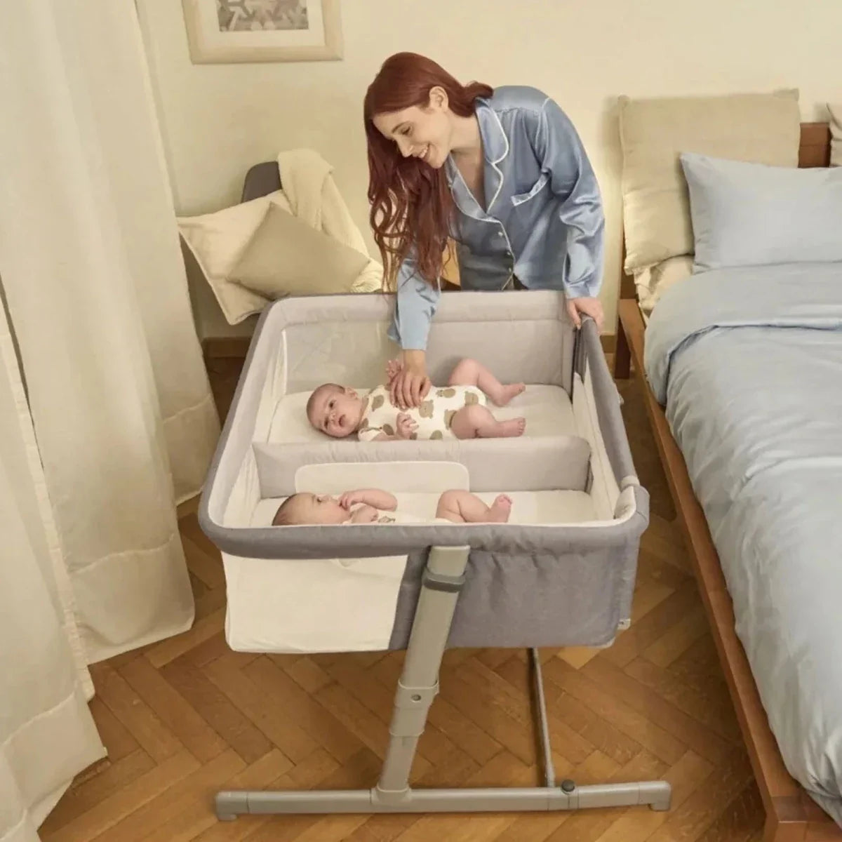 Chicco Next2Me Twins Crib - Magnet Grey - Magnet Grey - Baby Bedside Cribs