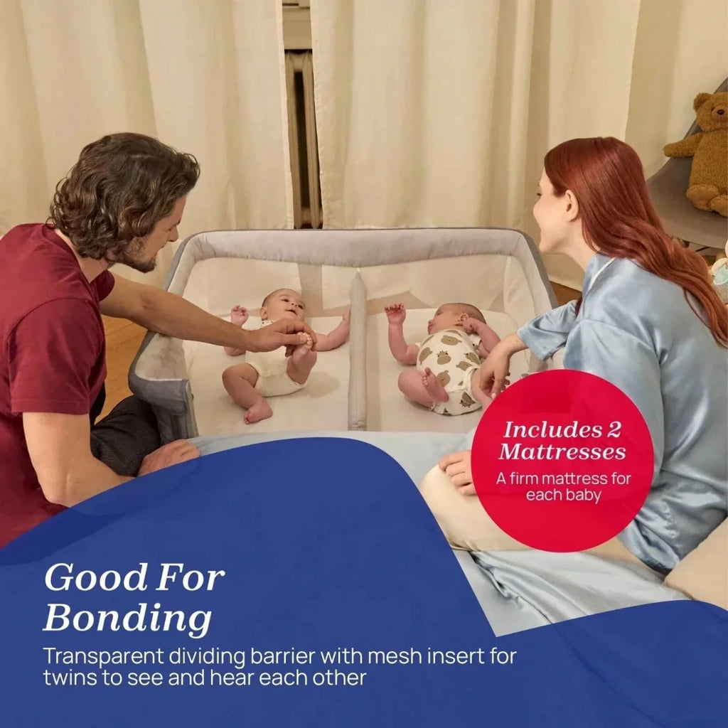 Chicco Next2Me Twins Crib - Magnet Grey - Magnet Grey - Baby Bedside Cribs