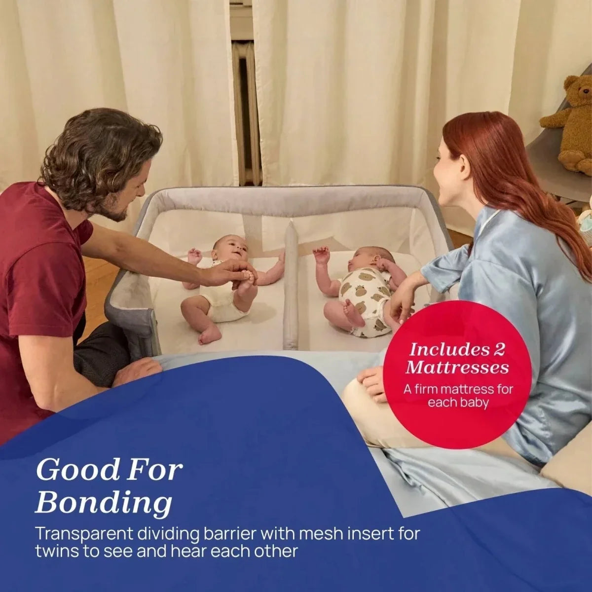 Chicco Next2Me Twins Crib - Magnet Grey - Magnet Grey - Baby Bedside Cribs