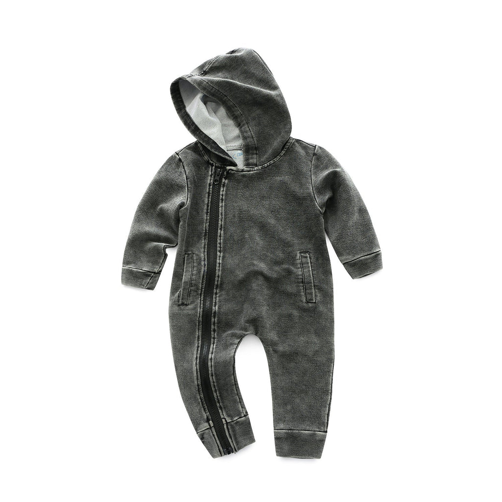 Children’s Clothing Baby Jumpsuit Zipper Shirt - Gray / 80cm