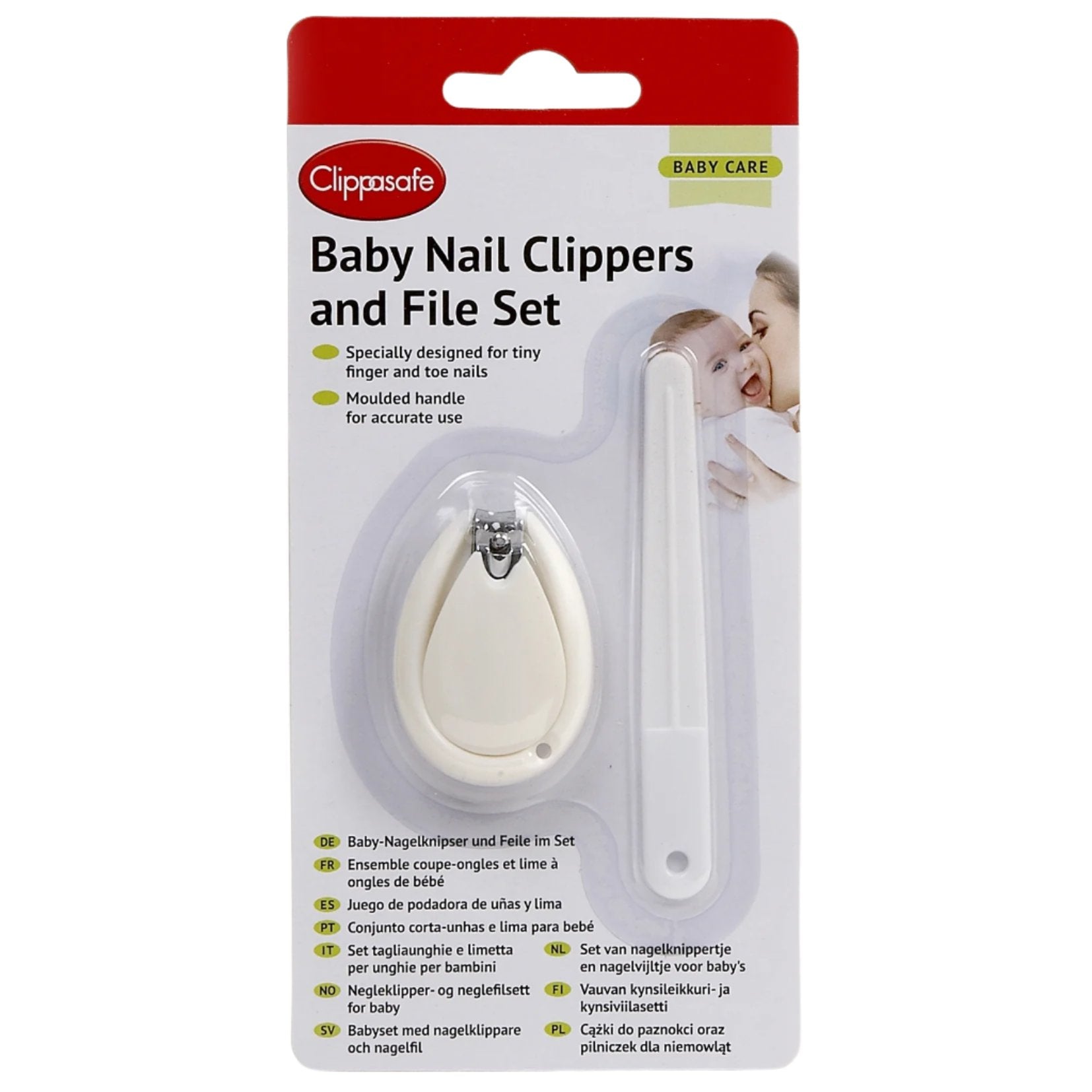 Clippasafe Baby Nail Clippers and File Set – White - Clipper / File