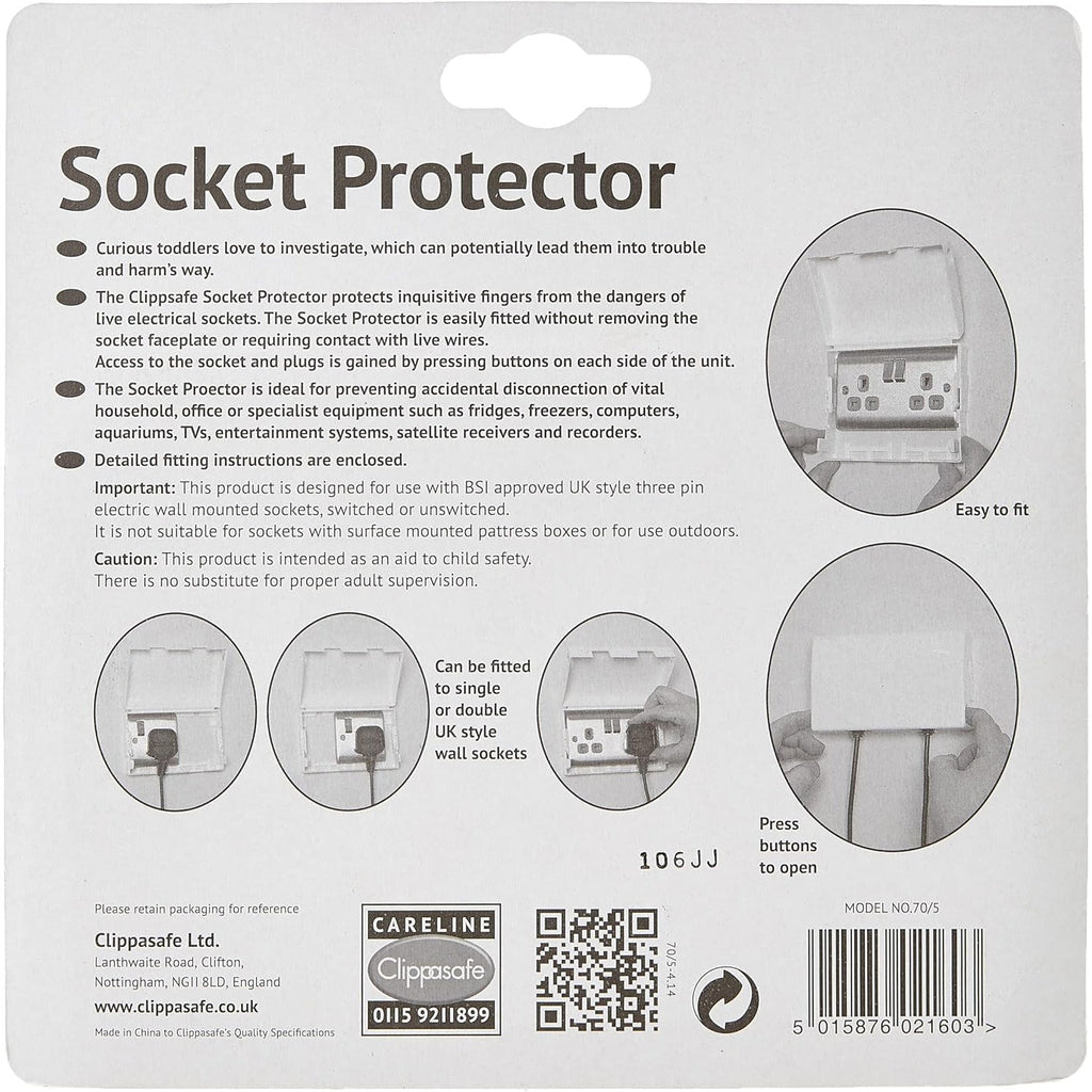Clippasafe Double Electric Socket Cover - White