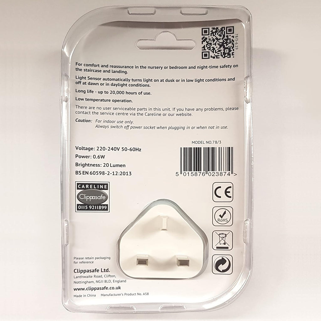 Clippasafe Plug-In Night Light with Light Sensor - Night Light