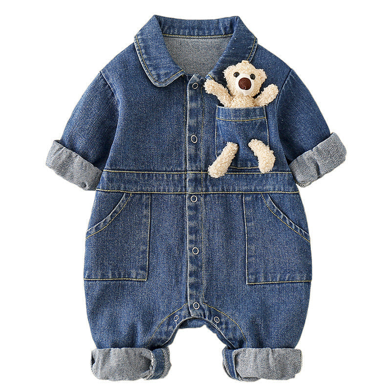 Clothes For Babies Autumn Clothes Newborn Denim Jumpsuit - Baby Clothing
