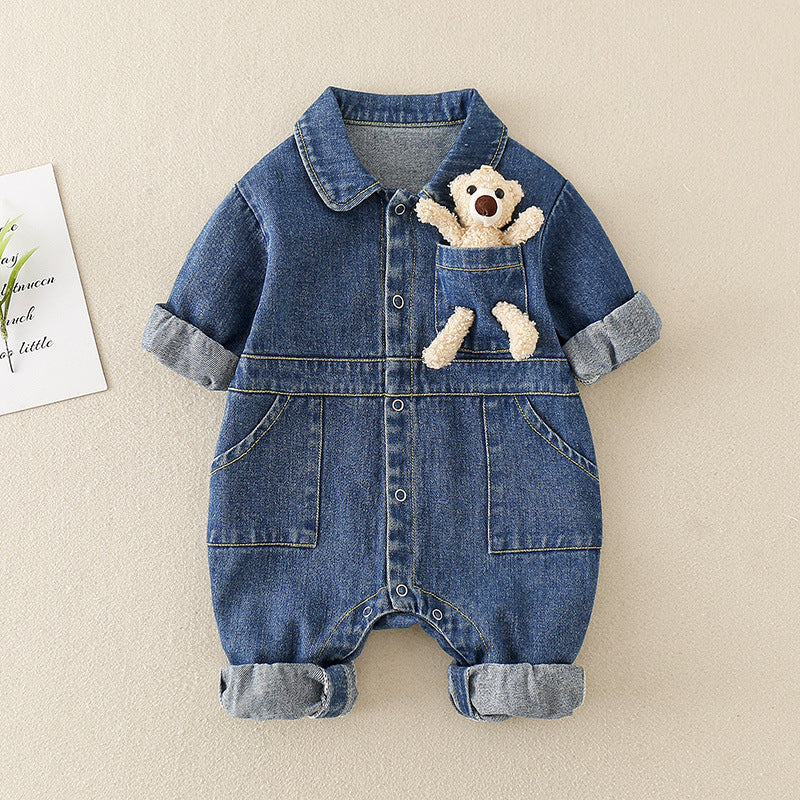 Clothes For Babies Autumn Clothes Newborn Denim Jumpsuit - Baby Clothing