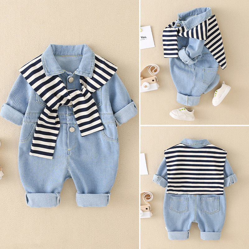 Clothes For Babies Autumn Clothes Newborn Denim Jumpsuit - Baby Clothing