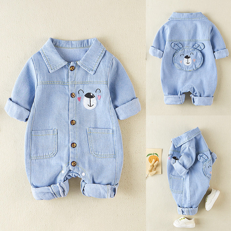 Clothes For Babies Autumn Clothes Newborn Denim Jumpsuit - Baby Clothing