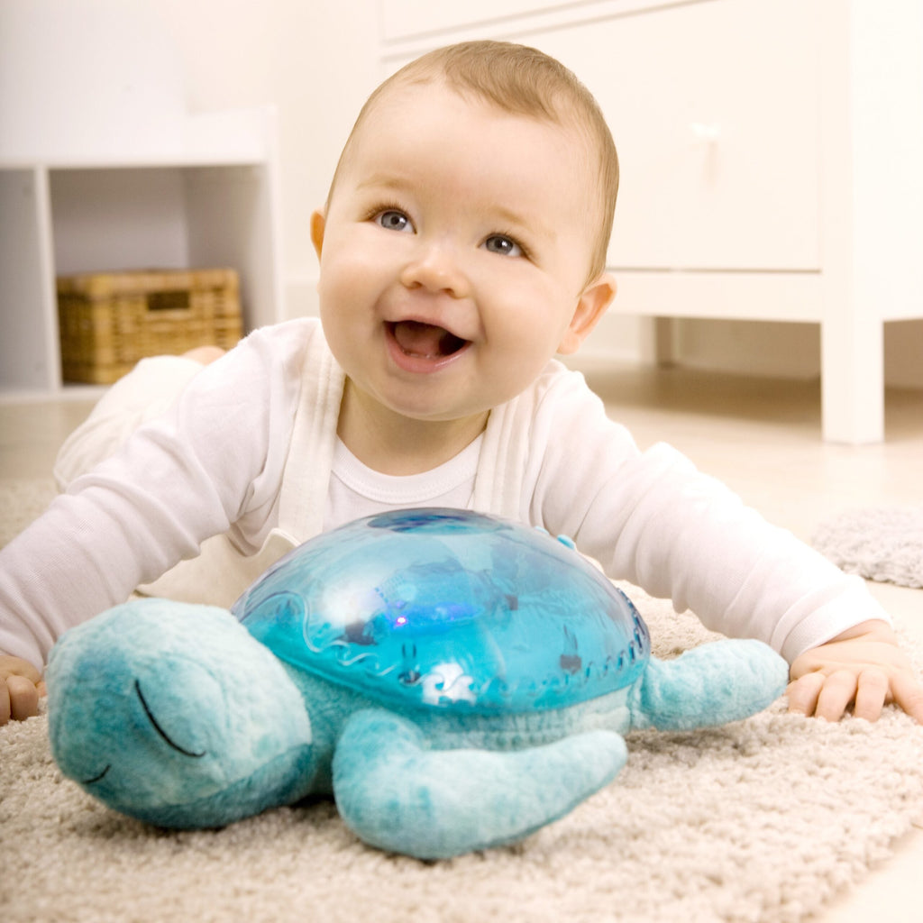 Cloud B Tranquil Turtle Rechargeable Projector Nightlight with White Noise Soothing Sounds - Aqua Blue - Night Light