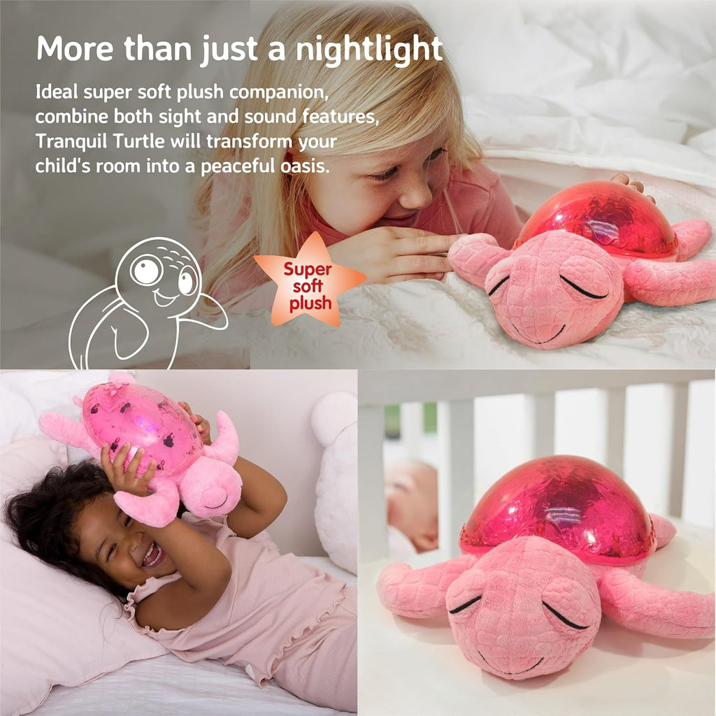 Cloud B Tranquil Turtle Rechargeable Projector Nightlight with White Noise Soothing Sounds - Pink - Night Light
