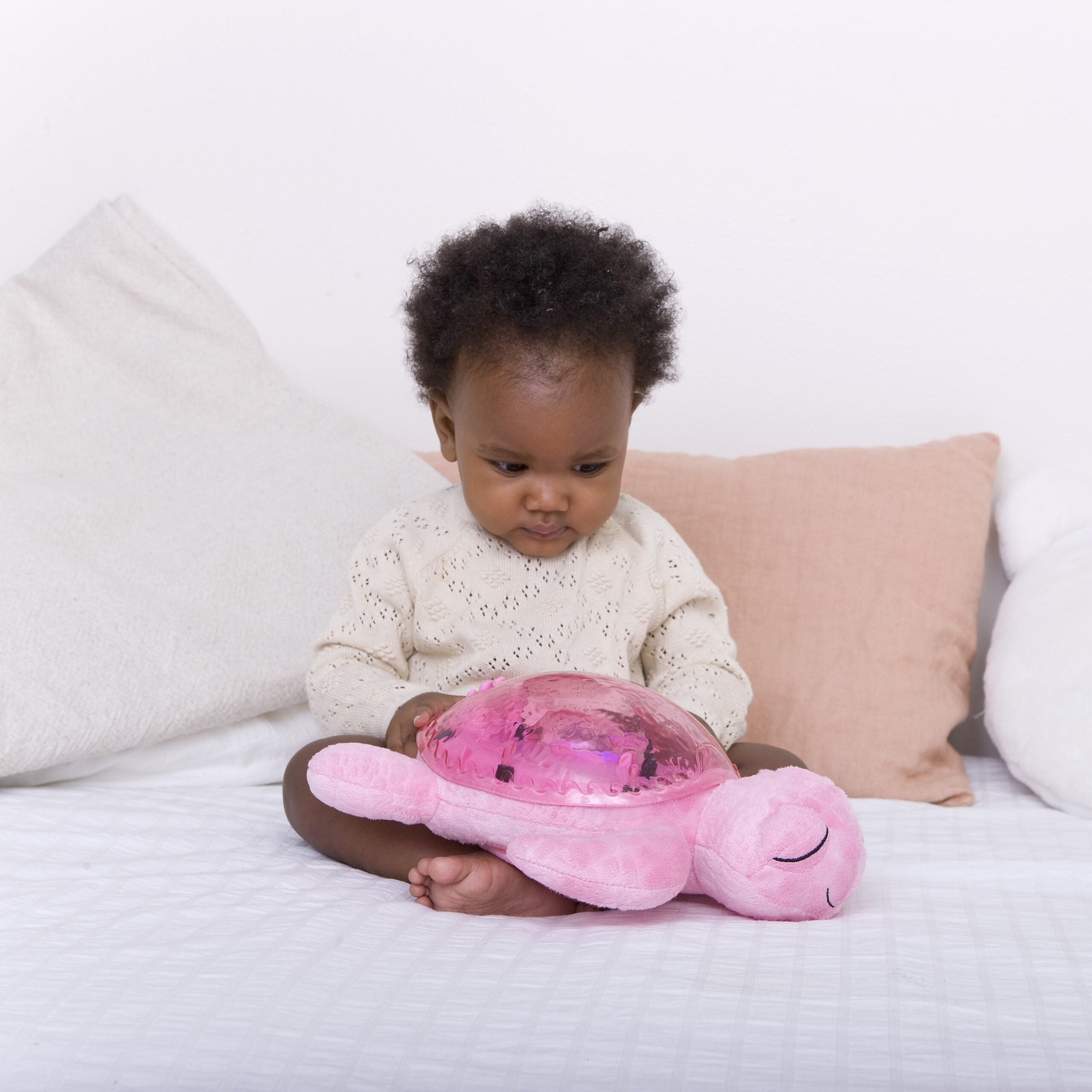 Cloud B Tranquil Turtle Rechargeable Projector Nightlight with White Noise Soothing Sounds - Pink - Night Light