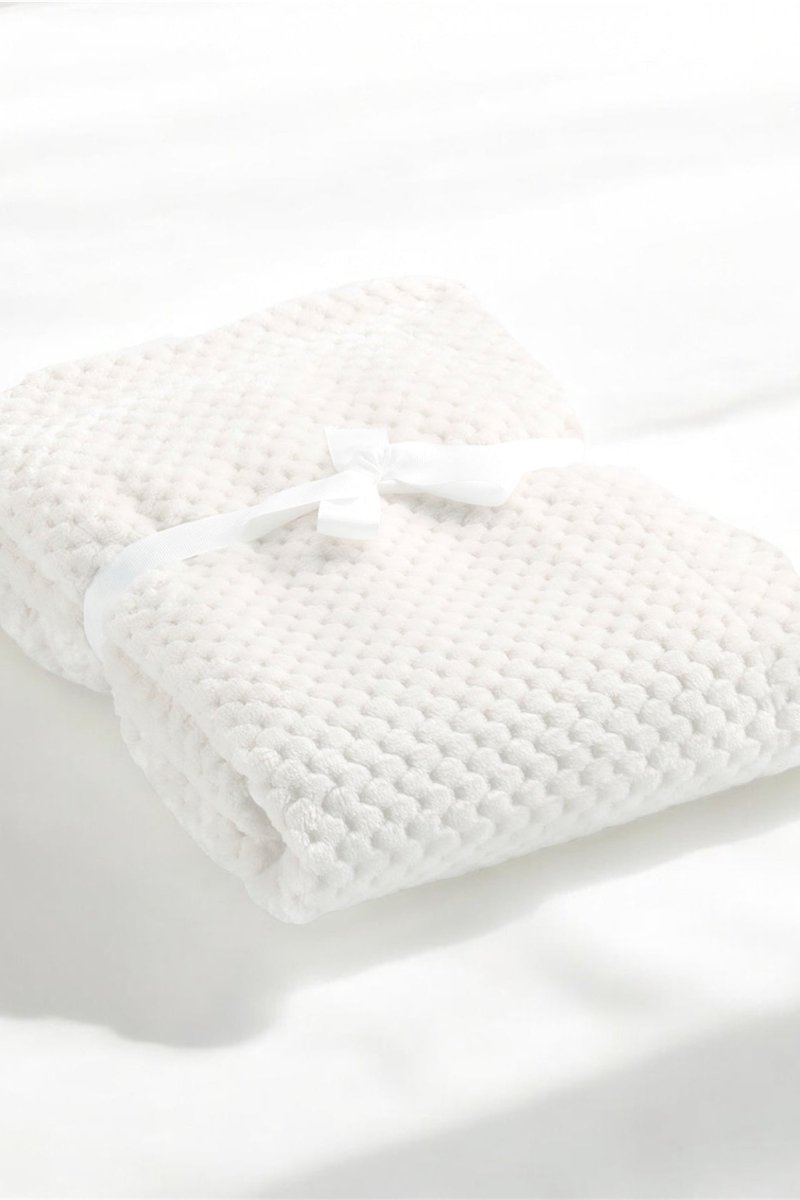 Cocole (White) Personalised Microfibre Soft Baby Blanket - Blankets