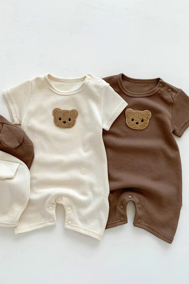 Cool Summer Bear & Bonnet Hat Set - Brown / 0-6 M - Outfit Sets