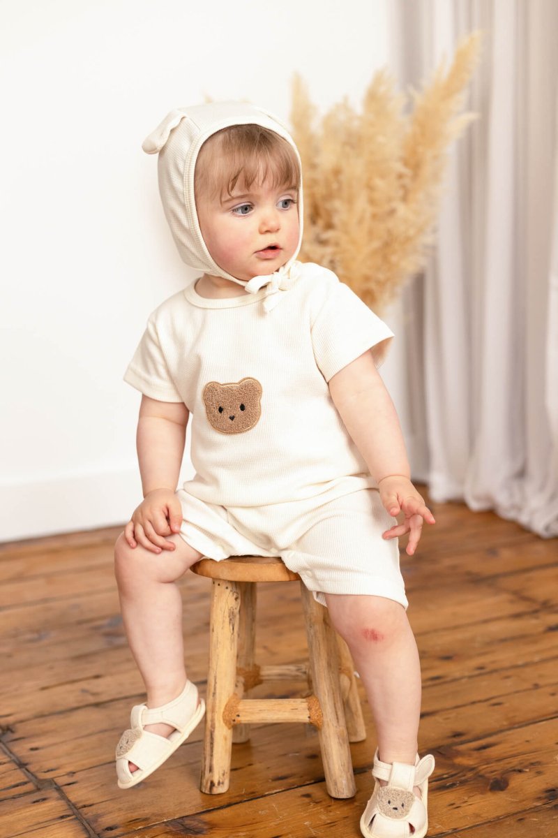Cool Summer Bear & Bonnet Hat Set - Outfit Sets
