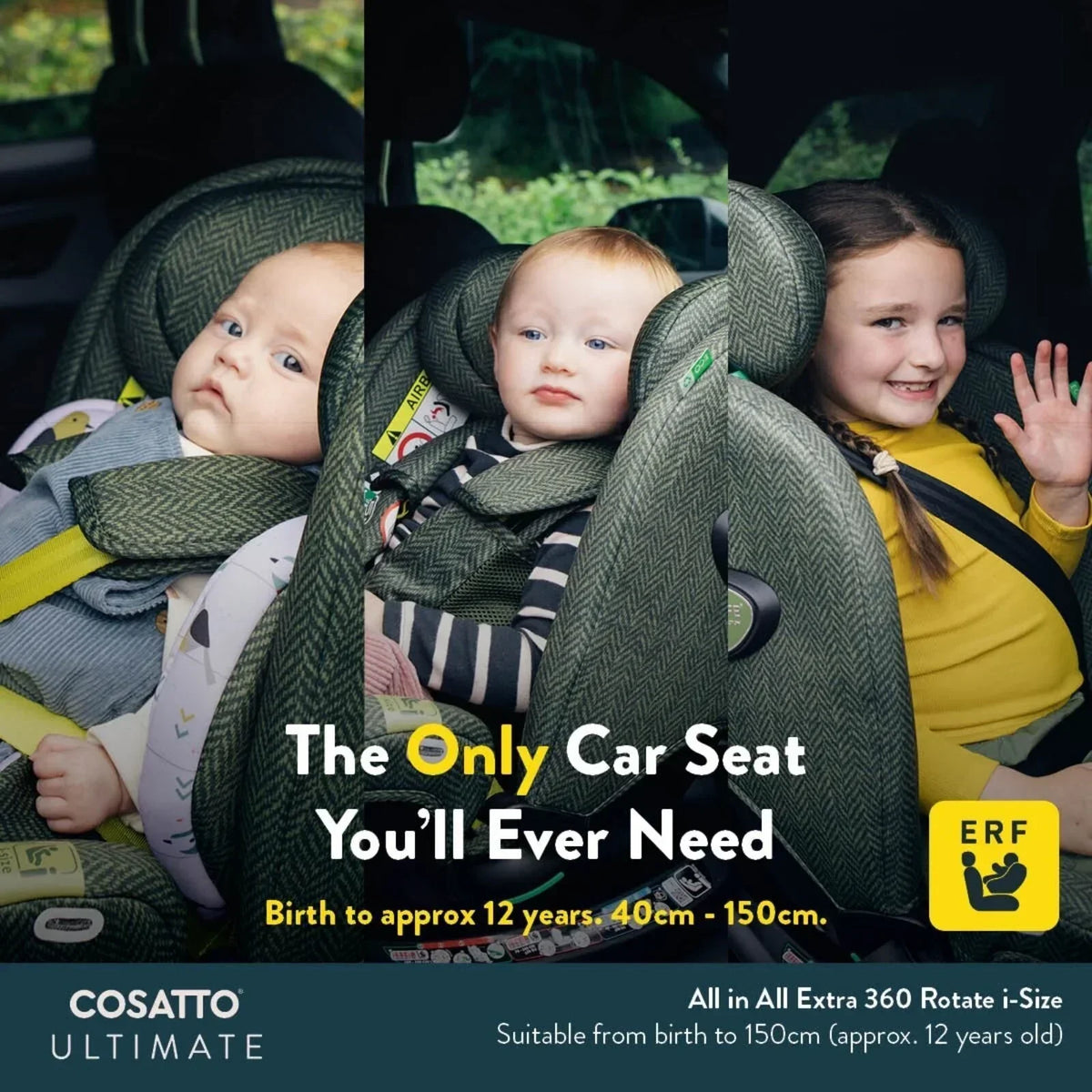 Cosatto All in All Extra i-Size 360 Car Seat - Camille - Camille - Car Seats Group 0+/1/2/3 (Birth to 12 Years)