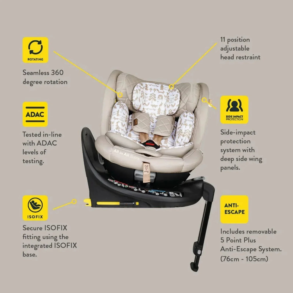 Cosatto All in All Extra i-Size 360 Car Seat - Meadow - Meadow - Car Seats Group 0+/1/2/3 (Birth to 12 Years)