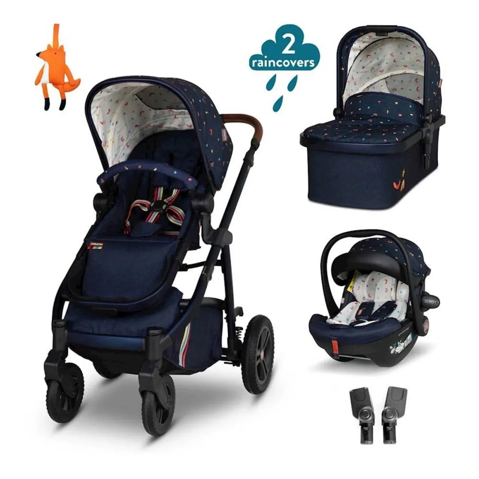 Cosatto Wow 3 Car Seat Bundle - Doodle Days - Doodle Days - 4 Wheel Travel Systems
