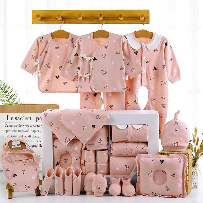 Baby Gift Box Set Cotton Newborn Clothes - Pink / 18piece set / One size