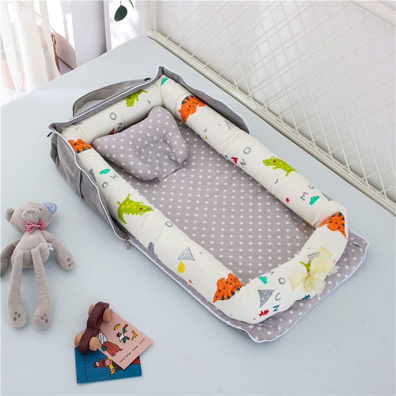 Cotton Portable Baby Crib Newborn Foldable - Dinosaur