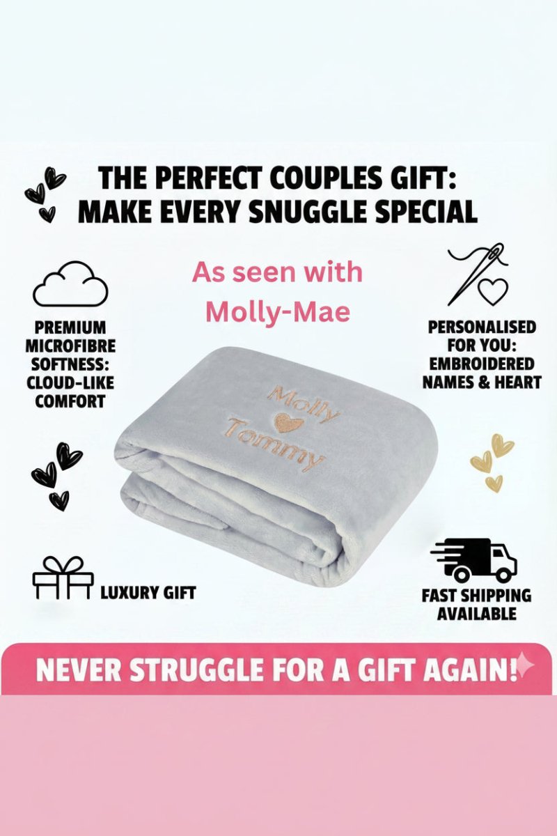 Couples Personalised Microfibre Soft Sofa Blanket - Blankets
