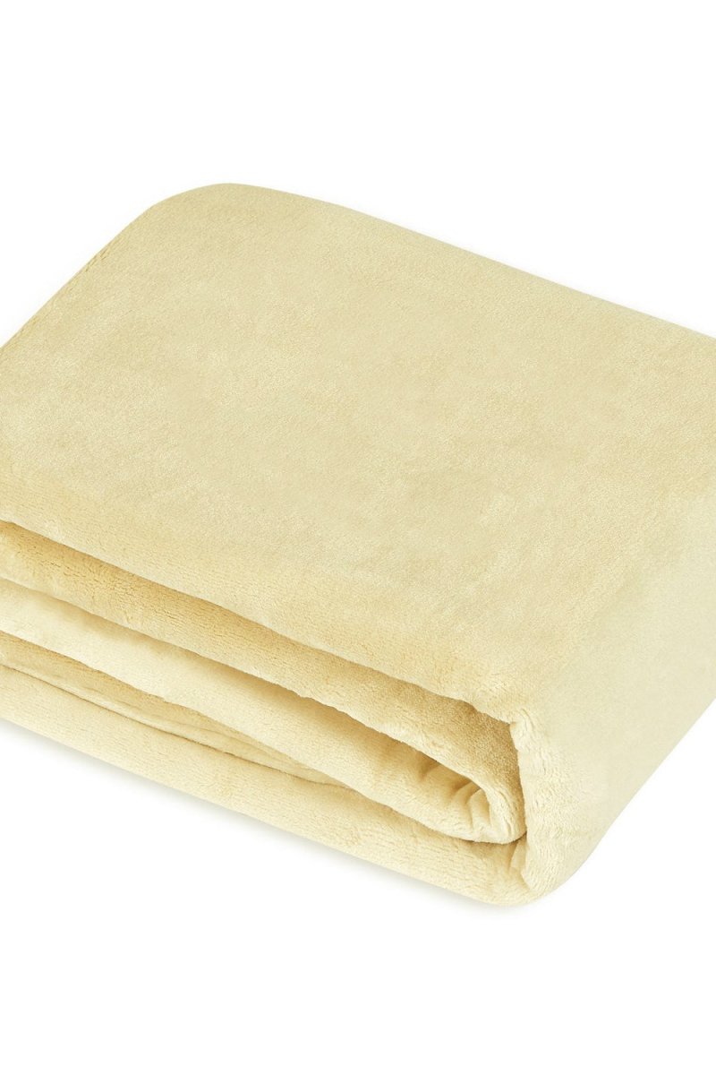 Couples Personalised Microfibre Soft Sofa Blanket - Golden Beige - Blankets