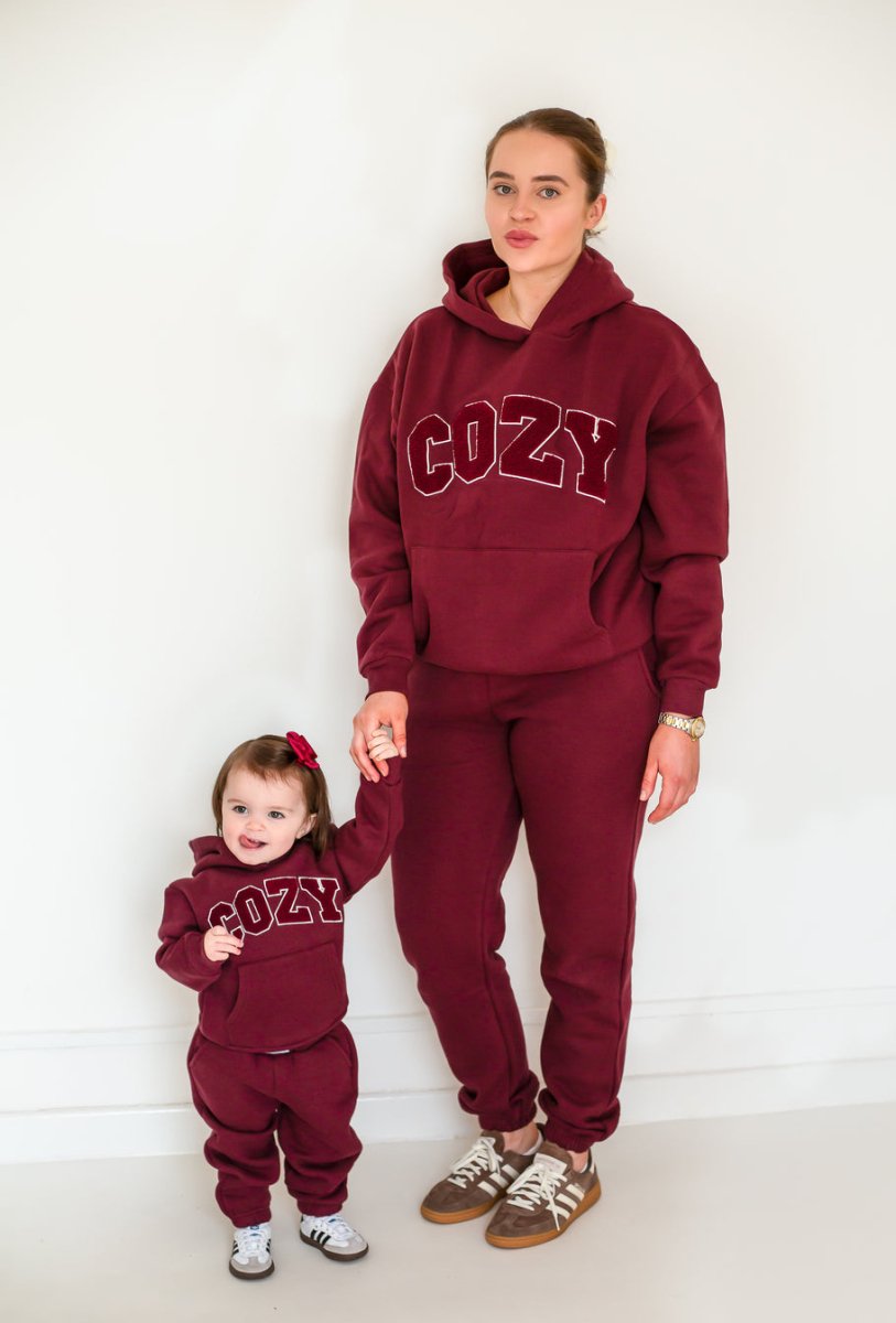 COZY Adult Tracksuit Burgundy Set - Tracksuits