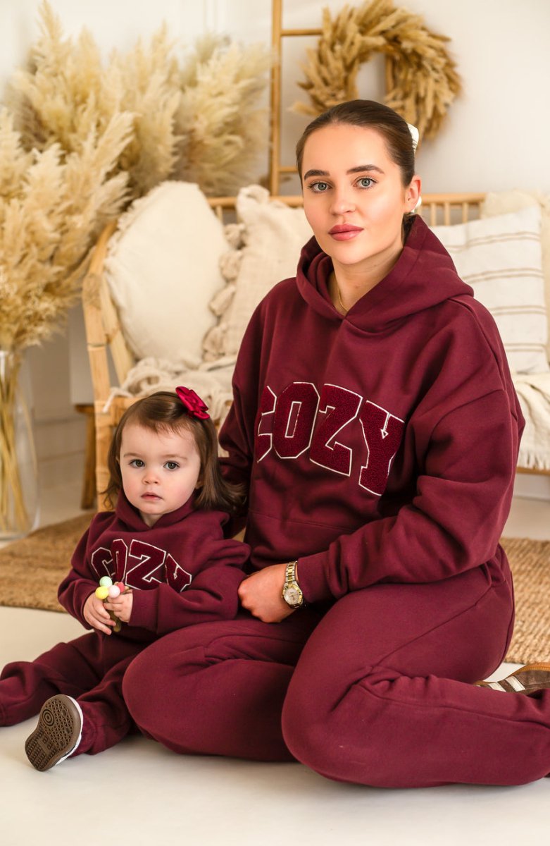COZY Adult Tracksuit Burgundy Set - Tracksuits