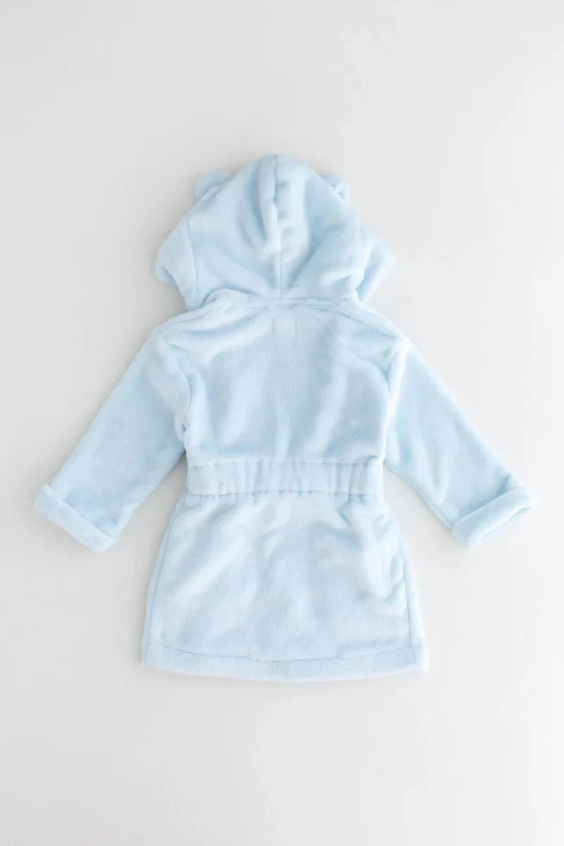 COZY Bear Hooded Dressing Gown Bear Ears - Blue - Dressing Gown