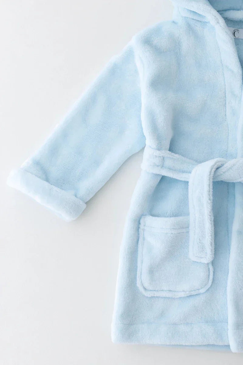 COZY Bear Hooded Dressing Gown Bear Ears - Blue - Dressing Gown