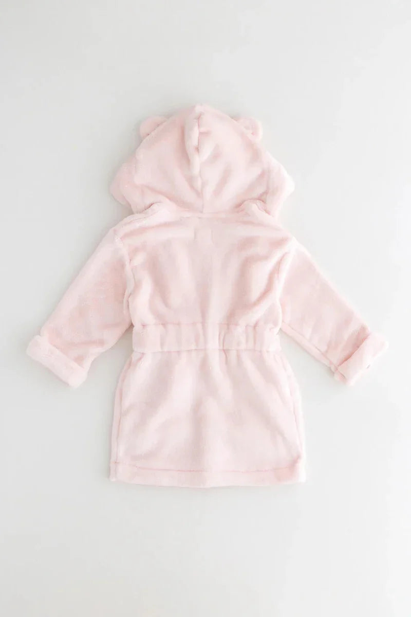 COZY Bear Hooded Dressing Gown Bear Ears - Pink - Dressing Gown