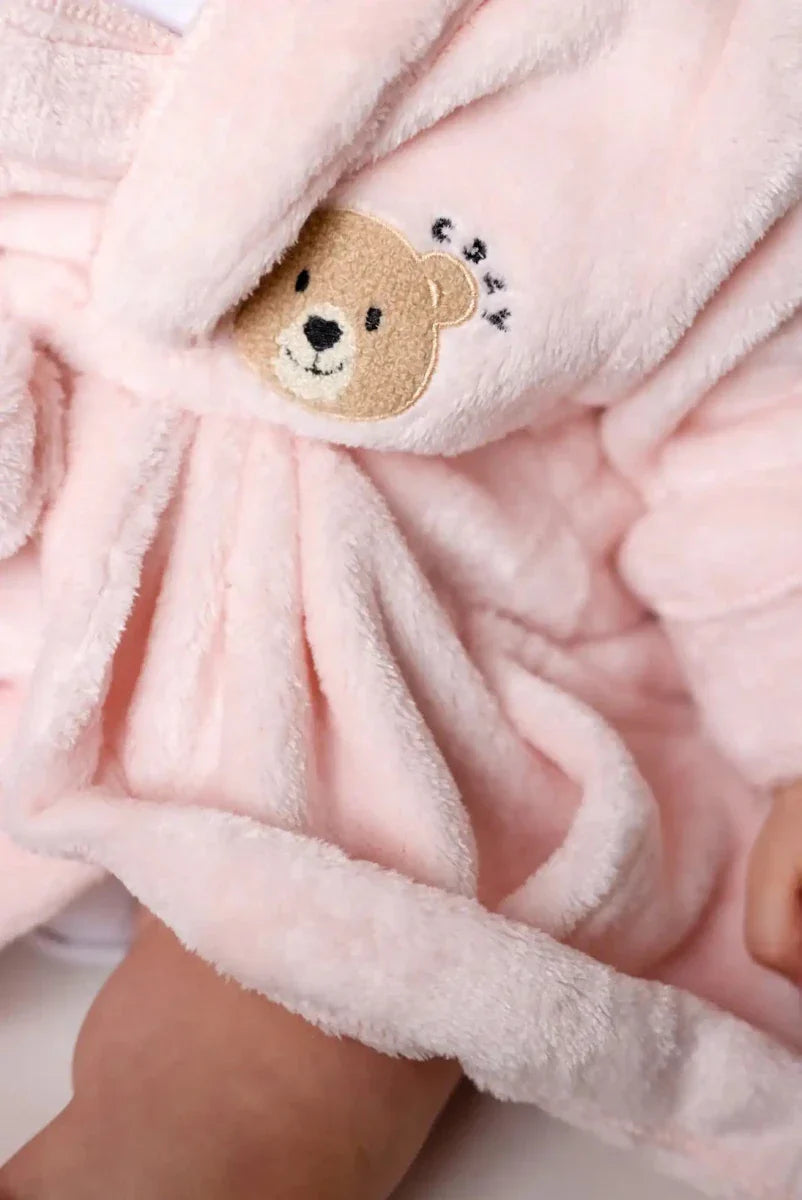COZY Bear Hooded Dressing Gown Bear Ears - Pink - Dressing Gown