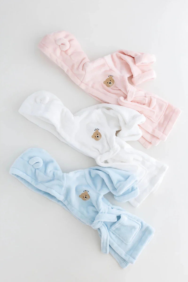 COZY Bear Hooded Dressing Gown Bear Ears - Pink - Dressing Gown