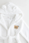 COZY Bear Hooded Dressing Gown Bear Ears - White - Dressing Gown