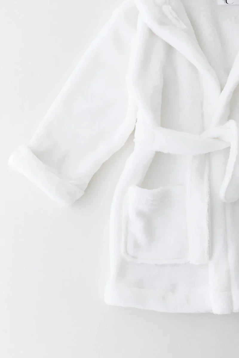 COZY Bear Hooded Dressing Gown Bear Ears - White - Dressing Gown
