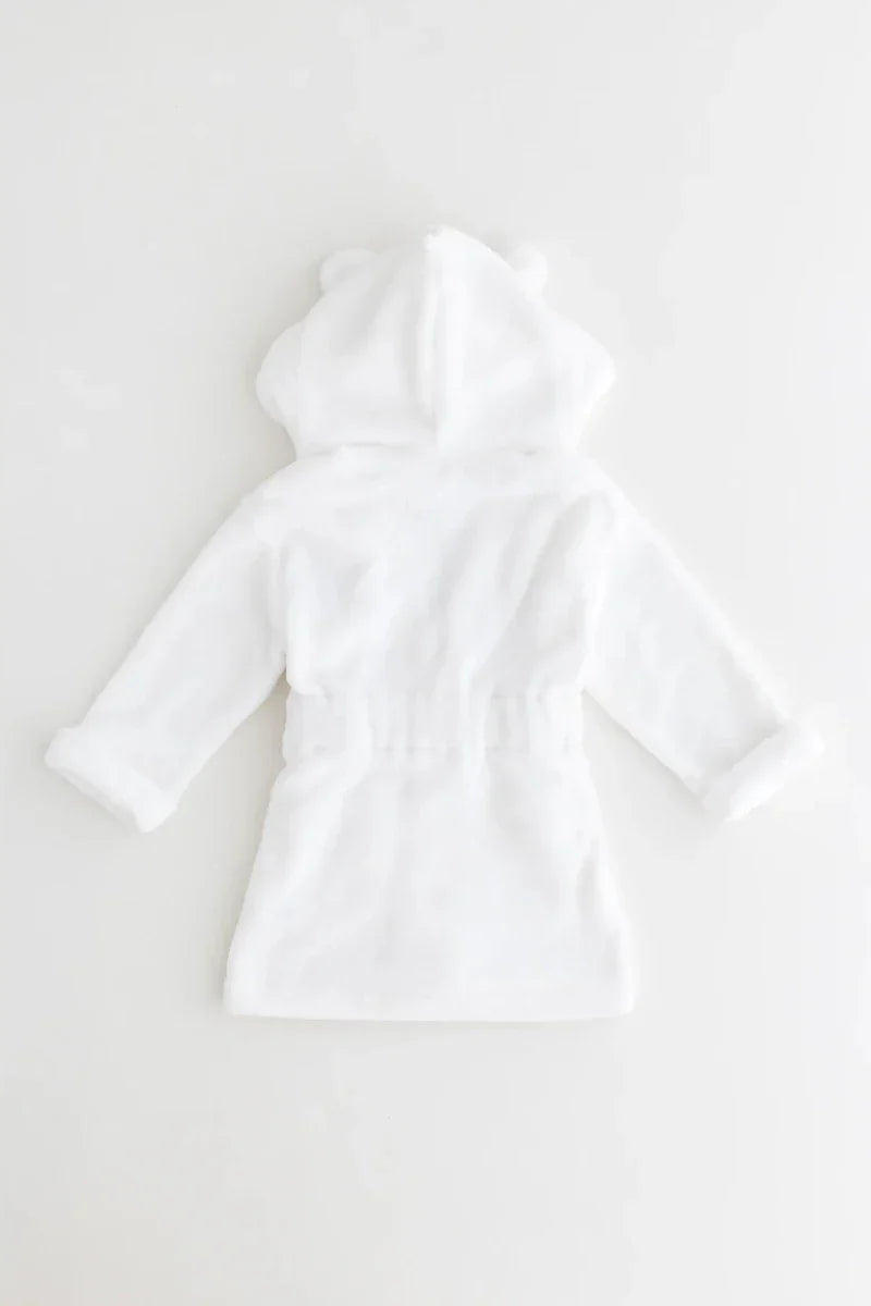 COZY Bear Hooded Dressing Gown Bear Ears - White - Dressing Gown