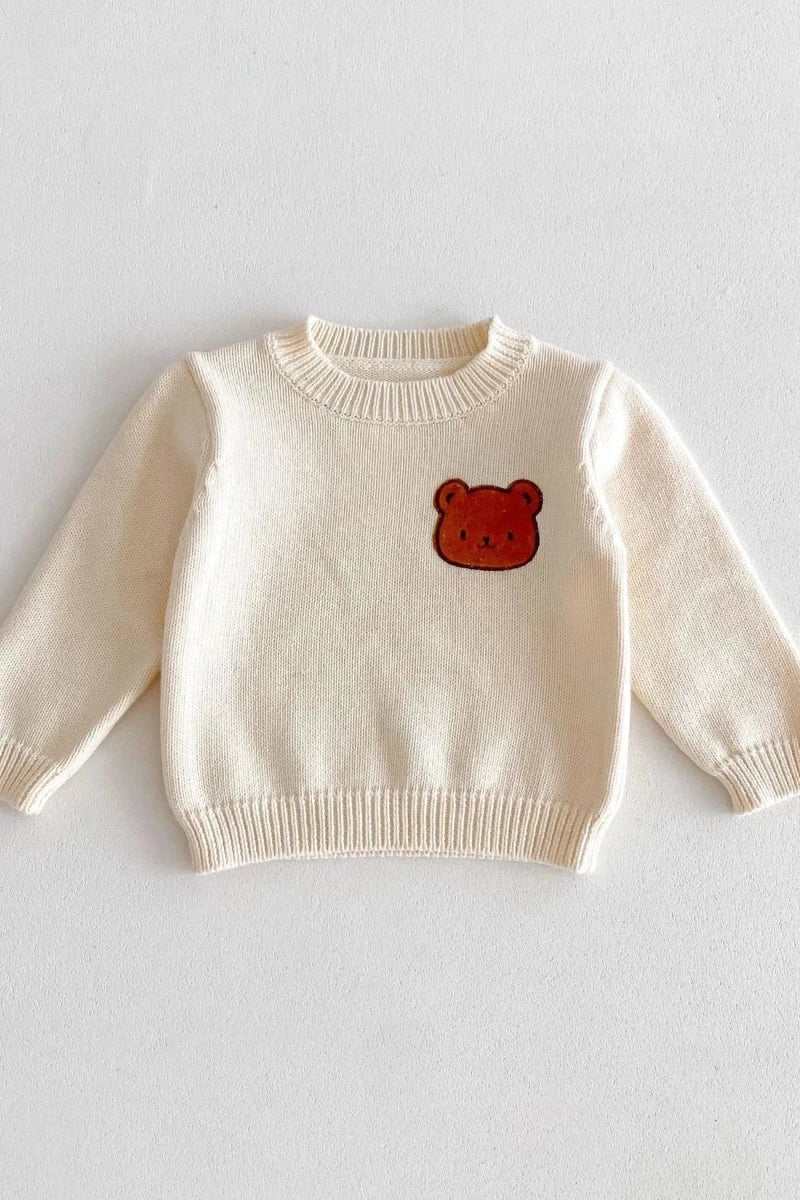 COZY Bear Knit Sweater Creme Jumper - Jumpers