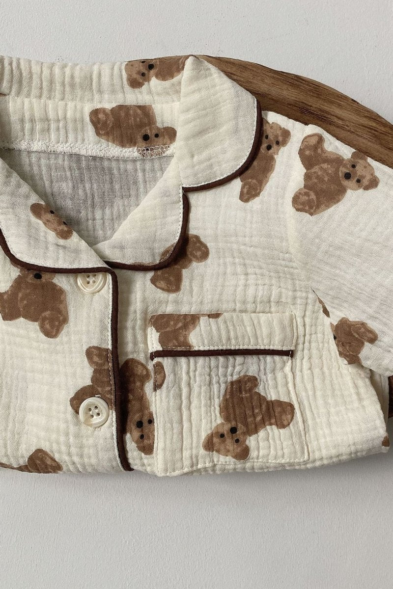 Cozy Bear Pyjamas - PJ Set 100% Cotton - Pyjamas