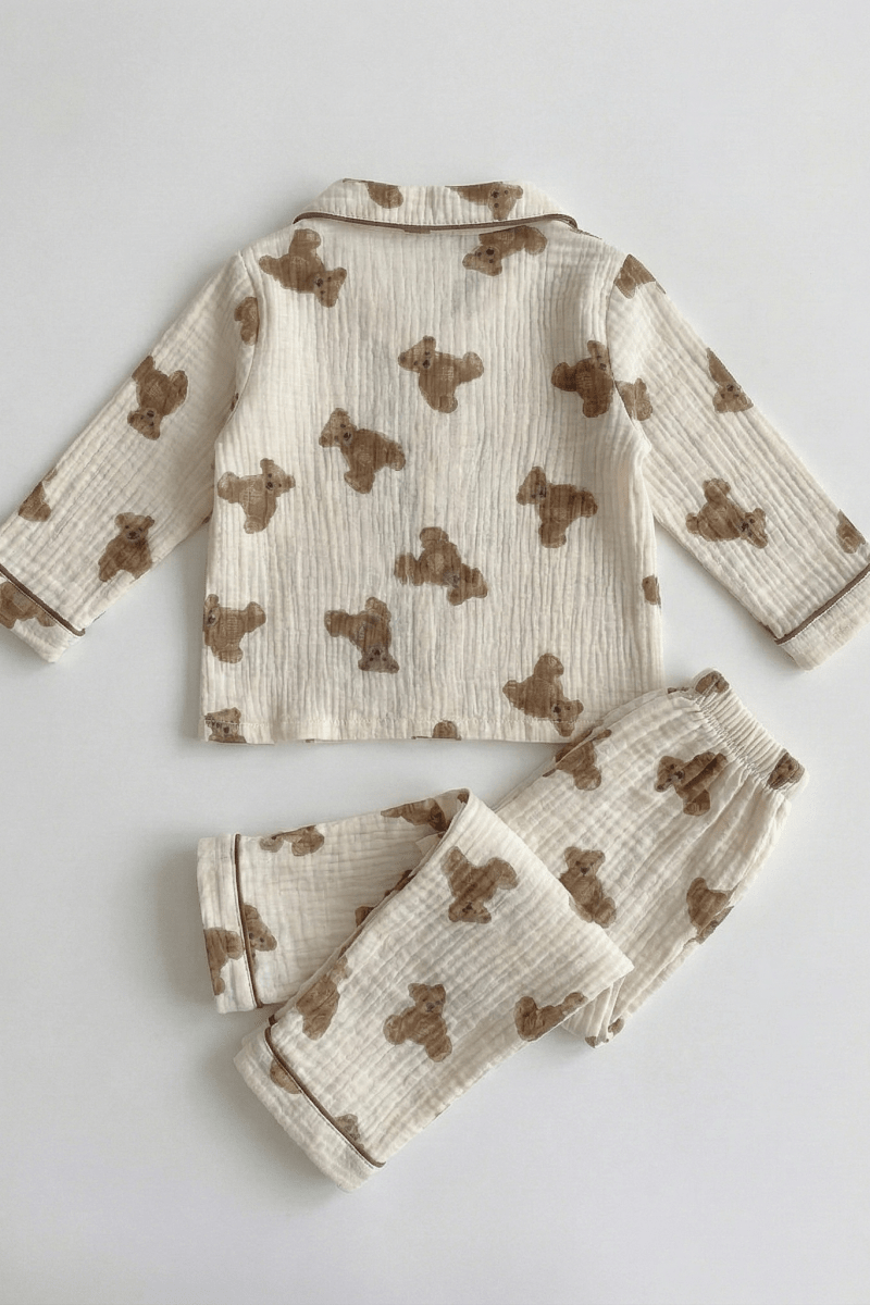 Cozy Bear Pyjamas - PJ Set 100% Cotton - Pyjamas