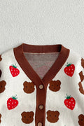 COZY Bear & Strawberry Cardigan - Jumpers