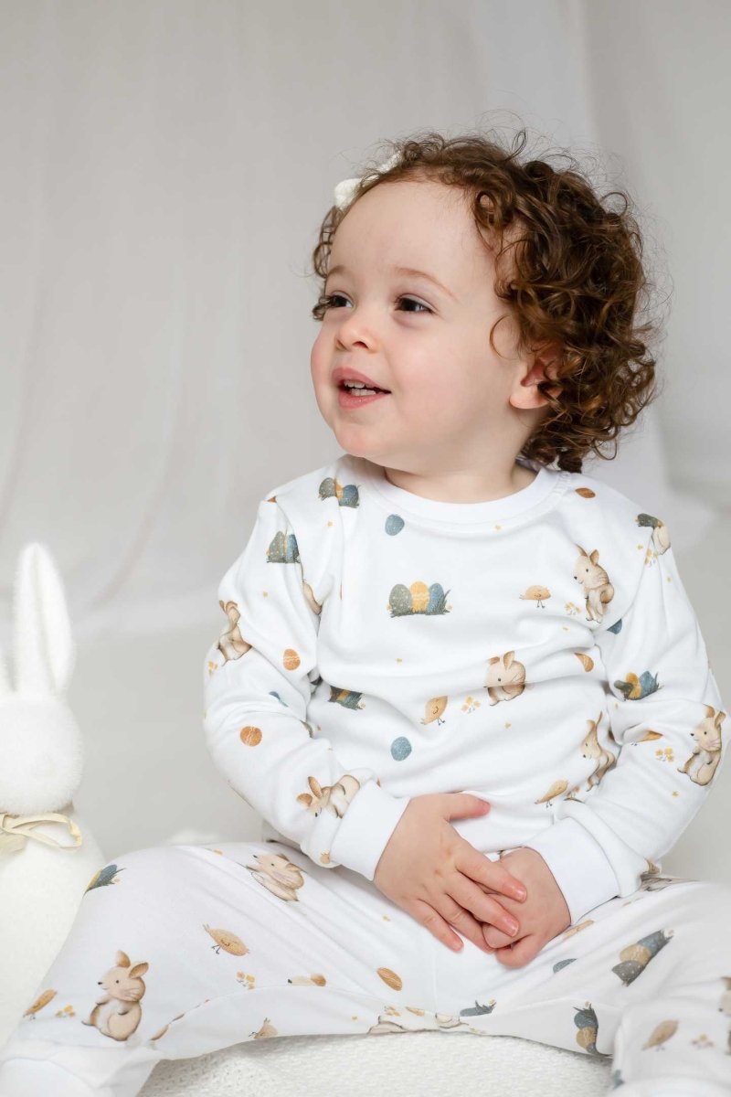 Cozy Easter Bunny Bamboo & Organic Cotton Two-Piece Set Long Sleeve Pyjamas - Pyjamas