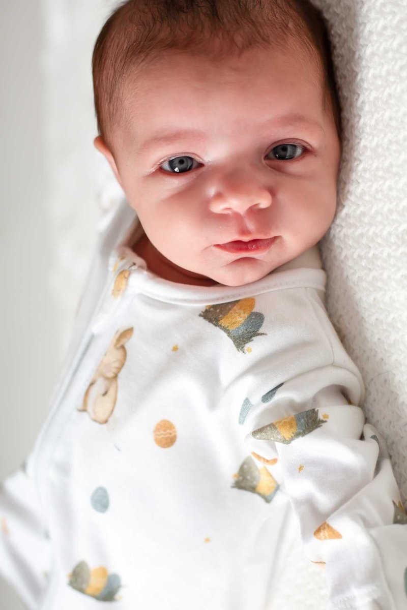 Cozy Easter Bunny Bamboo & Organic Cotton Zip Sleepsuit One Piece - Sleepsuits