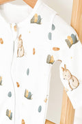 Cozy Easter Bunny Bamboo & Organic Cotton Zip Sleepsuit One Piece - Sleepsuits