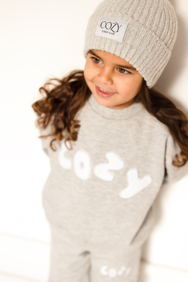 COZY Knitted Beanie Hat Marl Grey - Hats