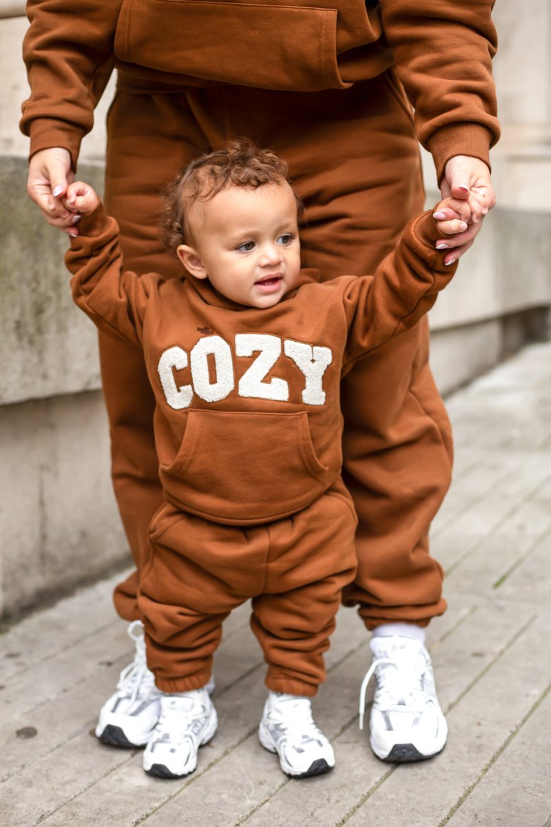 COZY Mini Tracksuit Brown Sets - Tracksuits