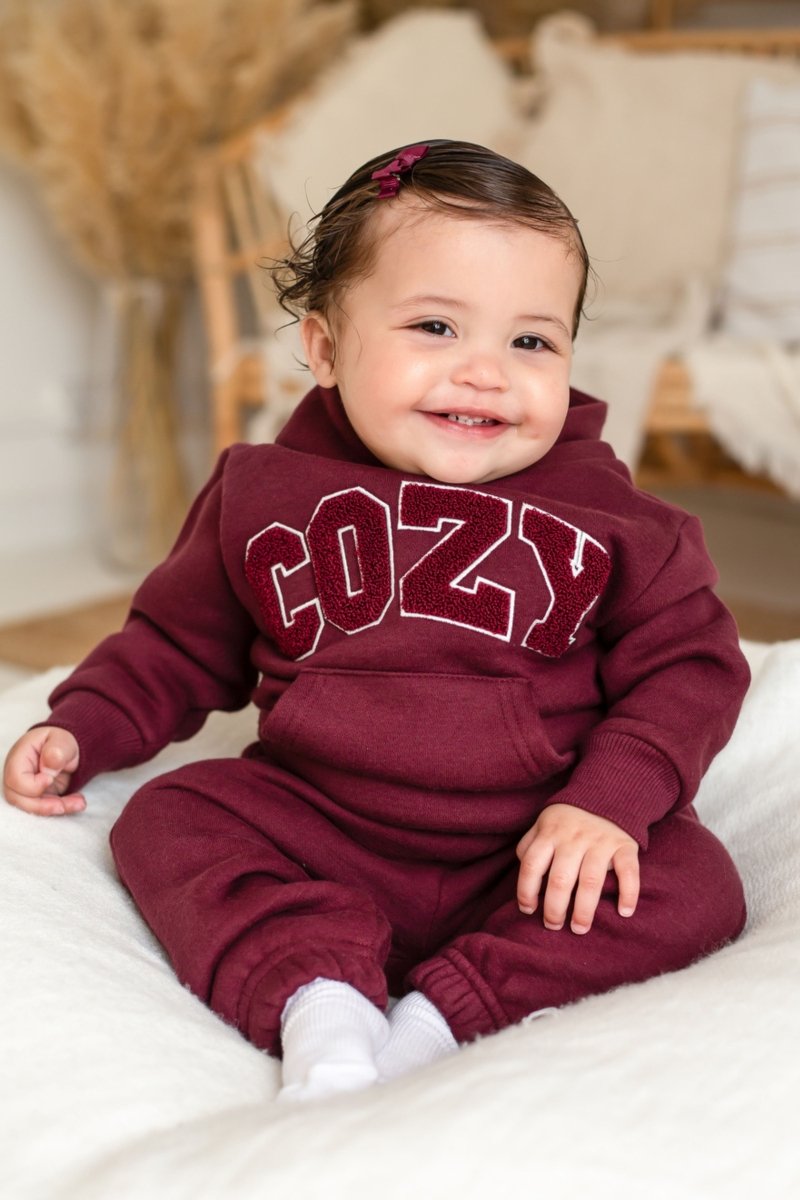COZY Mini Tracksuit Burghundy Set - Tracksuits