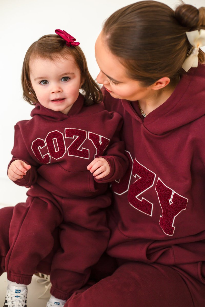 COZY Mini Tracksuit Burghundy Set - Tracksuits