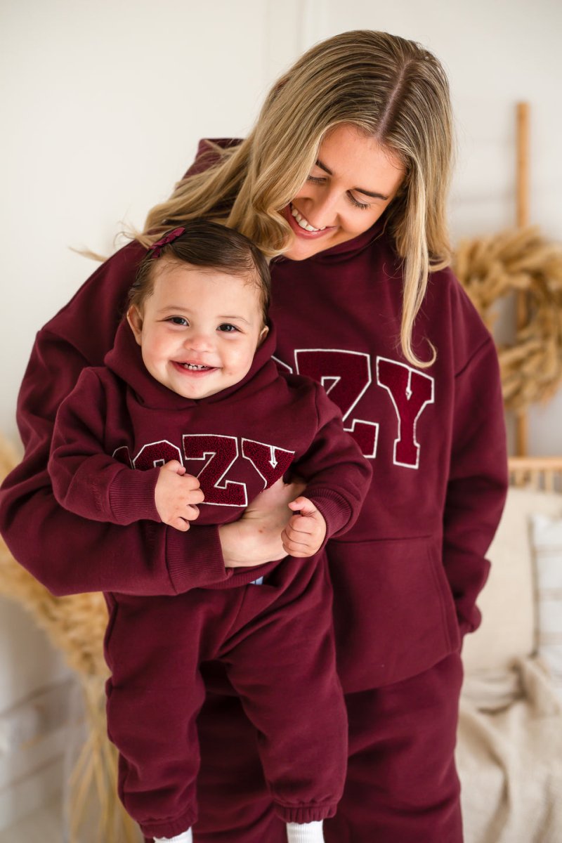 COZY Mini Tracksuit Burghundy Set - Tracksuits