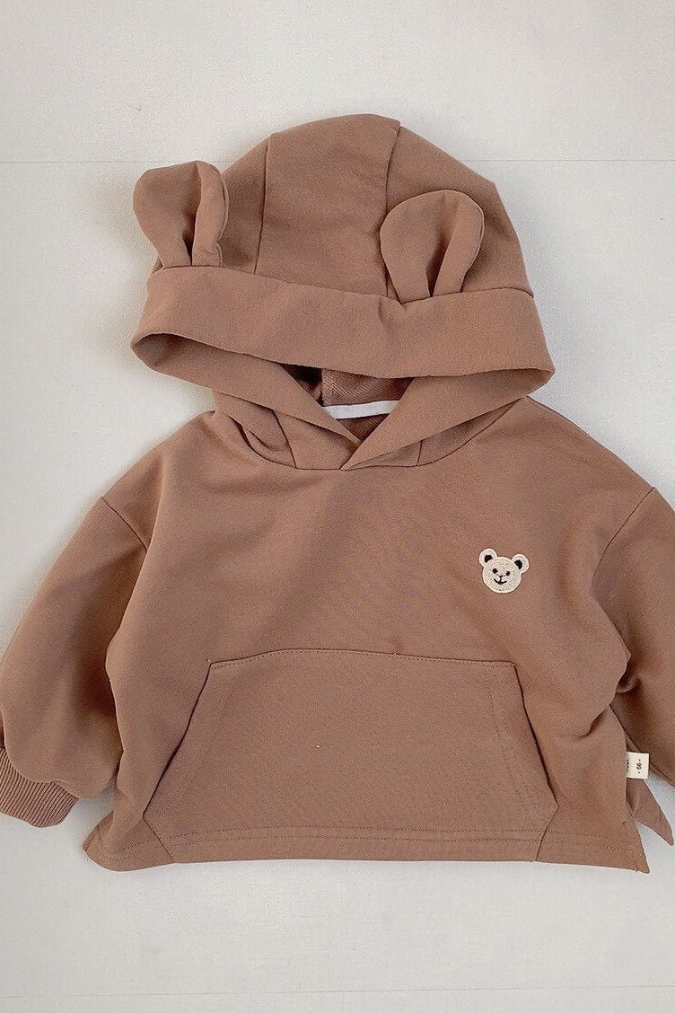 Cozy Nozi Bear Hoodie Cream or Brown - Brown / 0-6 M - Jumpers